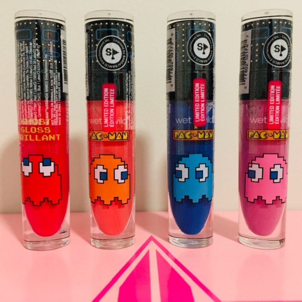Wet n Wild PACMAN Ghost Lip Gloss Set 4 Shades NEW